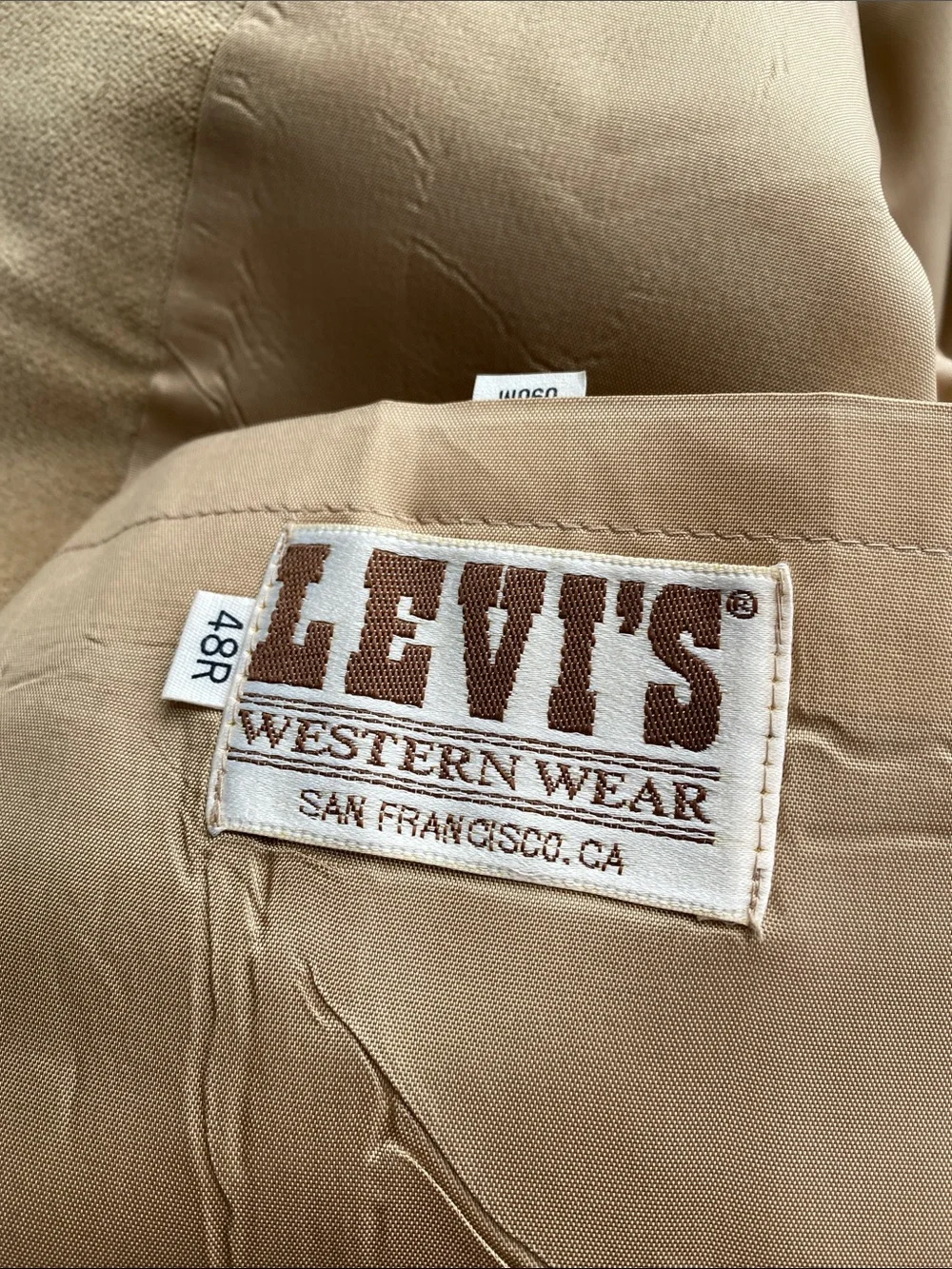 Vintage Levis Western Wear Corduroy Blazer Jacket Size 48R